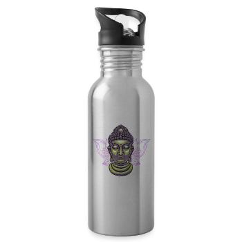 Buddhism Buddha - Water bottle with straw - silver - Right