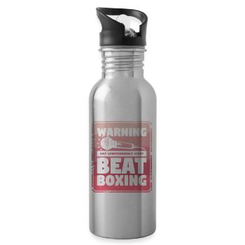 Avertissement peut spontanément démarrer beatboxing beatbox - Gourde avec paille intégrée - argent clair - Droite