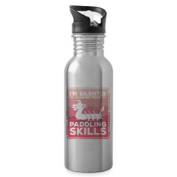 Je juge silencieusement tes talents de pagayeur Dragon - Gourde avec paille intégrée - argent clair - Droite