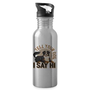 Dites à votre chien que je dis bonjour - Gourde avec paille intégrée - argent clair - Droite