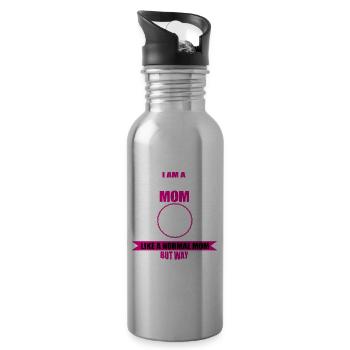 Drôle de café aromatisé Mère Design Femmes - Gourde avec paille intégrée - argent clair - Droite