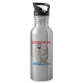 Seidenhuhn Oma Silkie Huhn Seidenhühner Geschenk - Trinkflasche mit integriertem Trinkhalm - Lightsilver - Rechts