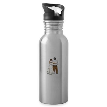 Father of the bride i loved her first - Trinkflasche mit integriertem Trinkhalm - Lightsilver - Rechts