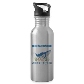 Orca Beobachtung für Buckelwale und Meerwale - Trinkflasche mit integriertem Trinkhalm - Lightsilver - Rechts