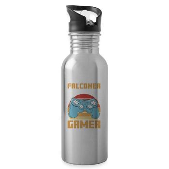 Ich bin die verrückte Reha-Krankenschwester, vor der sie dich gewarnt haben RN - Trinkflasche mit integriertem Trinkhalm - Lightsilver - Rechts