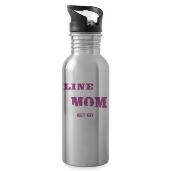 Line Dance Mom Like A Regular Mom Only Way Cooler - Gourde avec paille intégrée - argent clair - Droite