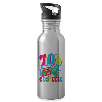 Hippie Retro Vaporwave - Trinkflasche mit integriertem Trinkhalm - Lightsilver - Rechts