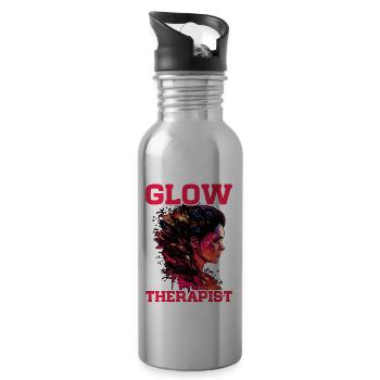 Glow Therapist 6 - Water bottle with straw - silver - Right