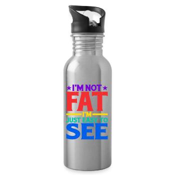 I'm Not Fat, I'm Just Easy To See 13 - Water bottle with straw - silver - Right