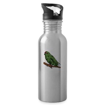 Goat Parakeet I Parakeet Motif for Bird Holder - Water bottle with straw - silver - Right