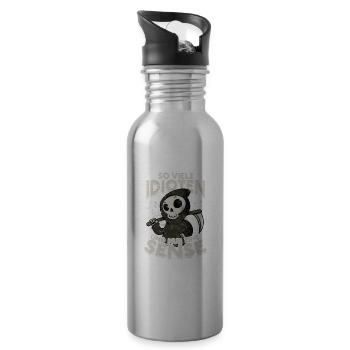 so viele idioten und nur eine sense - Frustration - Trinkflasche mit integriertem Trinkhalm - Lightsilver - Rechts
