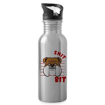 Furry Fandom Pumpkins Fursona - Water bottle with straw - silver - Right