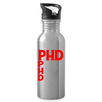 Phd Pursuing Her Dreams 8 - Trinkflasche mit integriertem Trinkhalm - Lightsilver - Rechts