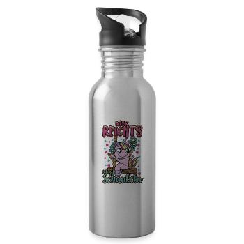 Mir Reichts Ich Geh Schaukeln - Entspannung - Trinkflasche mit integriertem Trinkhalm - Lightsilver - Rechts