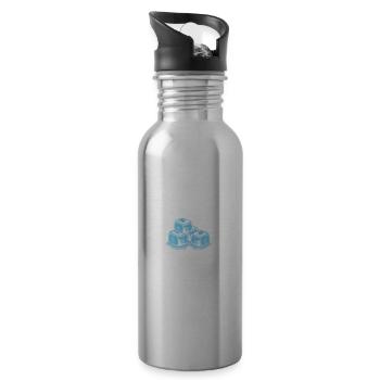 Ich tanze auf dünnem Eis So weit, so gut, lustiger Humor - Trinkflasche mit integriertem Trinkhalm - Lightsilver - Rechts