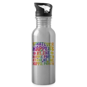 Drôle de cravate hippie colorant la paix - Gourde avec paille intégrée - argent clair - Droite