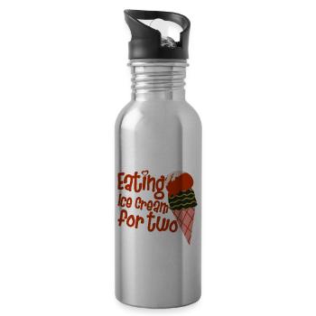 Eating Ice Cream For Two 2 - Water bottle with straw - silver - Right