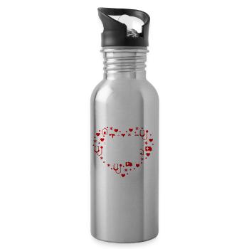 Cadeau d’infirmière en réadaptation mignonne - Gourde avec paille intégrée - argent clair - Droite