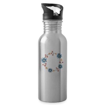 Team Braut I Blumenkranz Hochzeit Boho Stil - Trinkflasche mit integriertem Trinkhalm - Lightsilver - Rechts