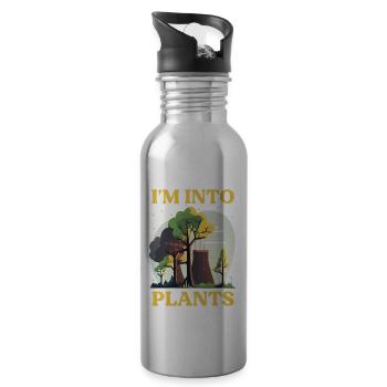 Kernenergie Spruch für Kernenergie - Trinkflasche mit integriertem Trinkhalm - Lightsilver - Rechts