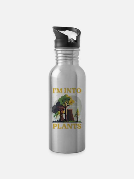 Kernenergie Spruch für Kernenergie - Trinkflasche mit integriertem Trinkhalm - Lightsilver