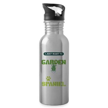 In meinem Garten arbeiten und mit meinem Boykin - Trinkflasche mit integriertem Trinkhalm - Lightsilver - Rechts