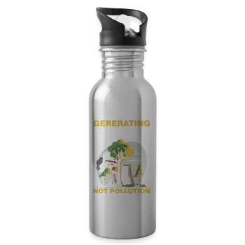 Kernenergie Design für Erneuerbare Kernenergie - Trinkflasche mit integriertem Trinkhalm - Lightsilver - Rechts
