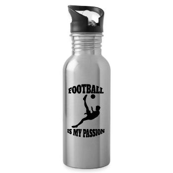 Soccer Player Soccer Design Soccer Team - Water bottle with straw - silver - Right