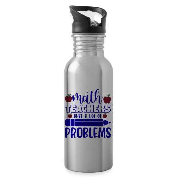 Math teachers have a lot of problems, Mathematik - Trinkflasche mit integriertem Trinkhalm - Lightsilver - Rechts