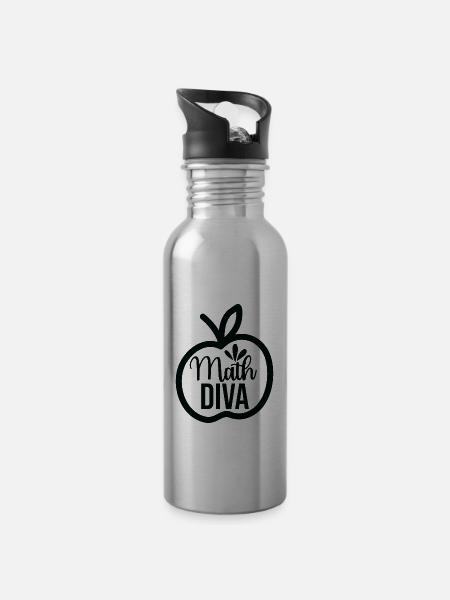 Math Diva, Pour toutes les divas qui aiment les maths - Gourde avec paille intégrée - argent clair
