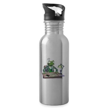 Nuklearplan Design für Kernenergie und Kernkraft - Trinkflasche mit integriertem Trinkhalm - Lightsilver - Rechts