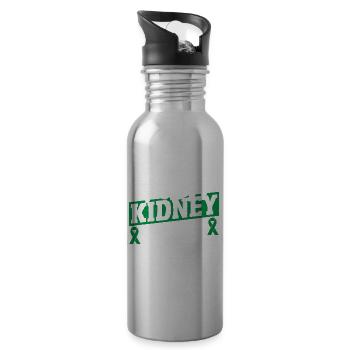 Nierenkrankheit vernichten Grüne Schleife - Trinkflasche mit integriertem Trinkhalm - Lightsilver - Rechts