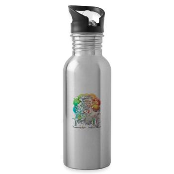Erneuerbare Nukleare Spruch für Nukleartechnik - Trinkflasche mit integriertem Trinkhalm - Lightsilver - Rechts