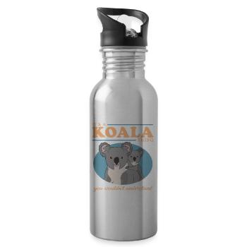 Koala Koala Bears | Koala Koala Bear Gift - Water bottle with straw - silver - Right
