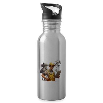 Kernenergie Spruch für Kernenergie - Trinkflasche mit integriertem Trinkhalm - Lightsilver - Rechts