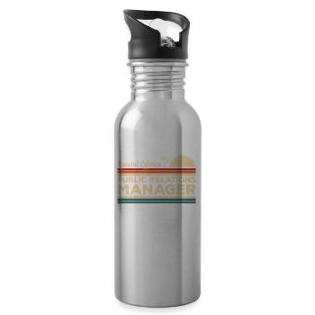 Vintage Special Edition Public Relations Manager - Water bottle with straw - silver - Right