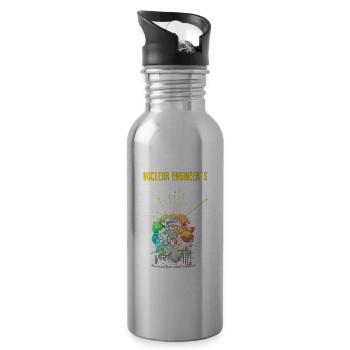 Erneuerbare Nukleare Spruch für Nukleartechnik - Trinkflasche mit integriertem Trinkhalm - Lightsilver - Rechts