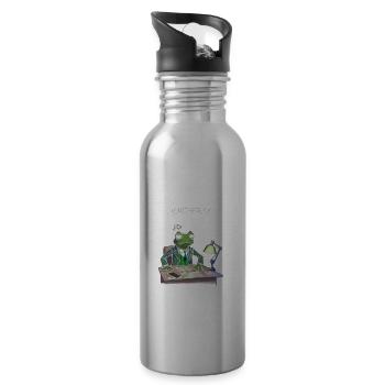 Erneuerbare Nukleare Spruch für Nukleartechnik - Trinkflasche mit integriertem Trinkhalm - Lightsilver - Rechts