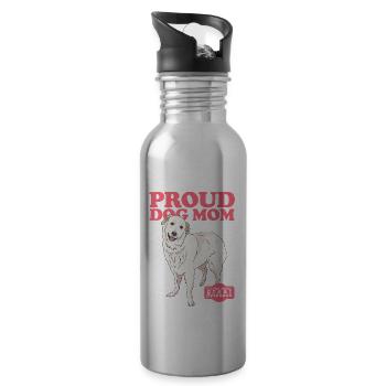 Maman Bouvier des Pyrénées | Cadeau du propriétaire de chien - Gourde avec paille intégrée - argent clair - Droite
