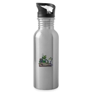 Erneuerbare Nukleare Spruch für Nukleartechnik - Trinkflasche mit integriertem Trinkhalm - Lightsilver - Rechts