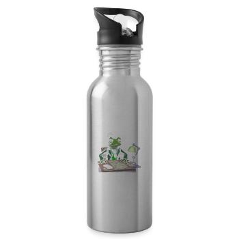 Kernenergie Spruch für Kernenergie - Trinkflasche mit integriertem Trinkhalm - Lightsilver - Rechts