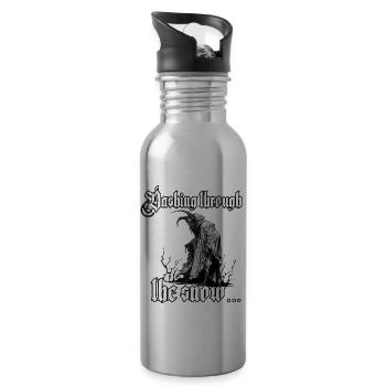 Krampus T-Shirt Süddeutscher Weihnachtsmann - Trinkflasche mit integriertem Trinkhalm - Lightsilver - Rechts