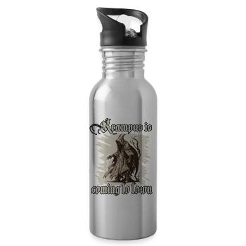 Crampus Shirt The evil awakens - Water bottle with straw - silver - Right