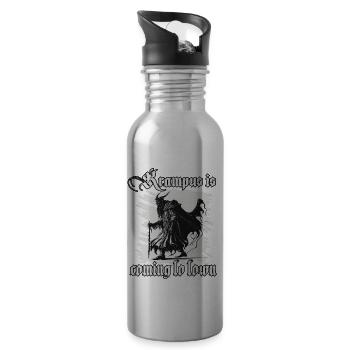 Horror Krampus T-Shirt dunkle Seite der Weihnacht - Trinkflasche mit integriertem Trinkhalm - Lightsilver - Rechts
