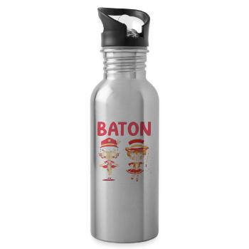 Gymnastik Design für Taktstock drehen - Trinkflasche mit integriertem Trinkhalm - Lightsilver - Rechts
