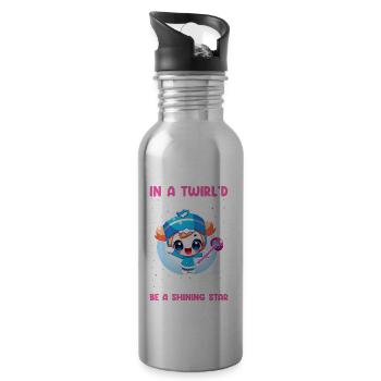 Professionelles Stabdänzerin für Majorette - Trinkflasche mit integriertem Trinkhalm - Lightsilver - Rechts