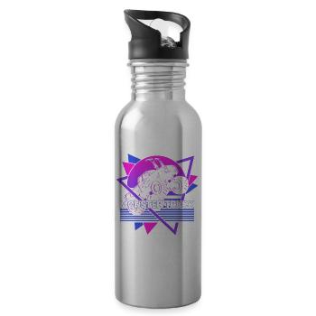 Monstertruck Retro - Trinkflasche mit integriertem Trinkhalm - Lightsilver - Rechts