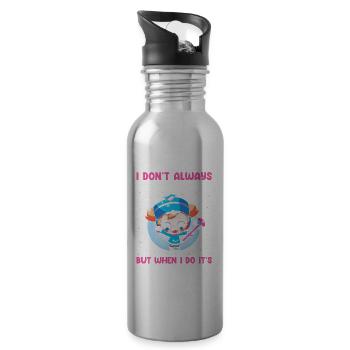 Stabdänzerin Design für Majorette - Trinkflasche mit integriertem Trinkhalm - Lightsilver - Rechts