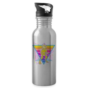 Chupacabra Crypto Cryptozoology Retro - Water bottle with straw - silver - Right