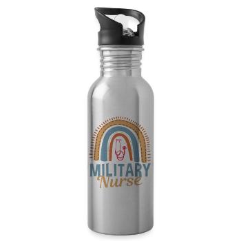 Niedlicher Militärkrankenschwester Regenbogen - Trinkflasche mit integriertem Trinkhalm - Lightsilver - Rechts